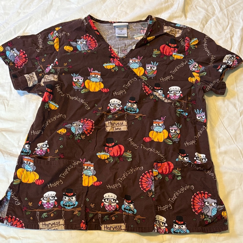 Scrubstar Brown Autumn Scrub Top